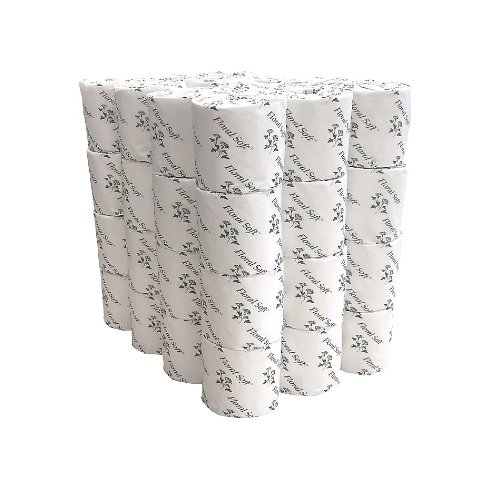 2-Ply Standard Toilet Paper, White, 400 Sheets/Roll, 48 Rolls/Case (B448)<Floral Soft Discount
