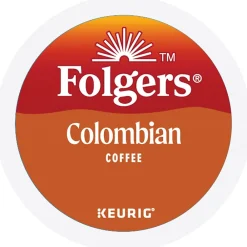 Folgers 100% Colombian Coffee, Keurig K-Cup Pod, Medium Roast, 24/Box, 4 Boxes/Carton (6659CT)