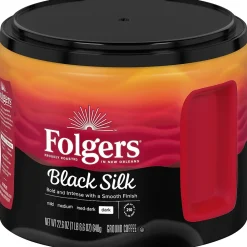 Folgers Black Silk Ground Coffee, Dark Roast, 22.6 oz. (02054)