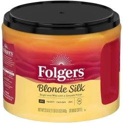 Folgers Blonde Silk Caffeinated Ground Coffee, Light Roast, 22.6 oz. (SMU20433)