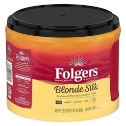 Folgers Blonde Silk Caffeinated Ground Coffee, Light Roast, 22.6 oz. (SMU20433)