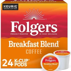 Folgers Breakfast Blend Coffee, Light Roast, 0.24 oz. Keurig® K-Cup® Pods, 24/Box (000370677/6684)