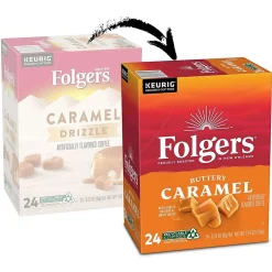 Folgers Buttery Caramel Coffee, Medium Roast, 0.31 oz. Keurig® K-Cup® Pods, 24/Box (6680)