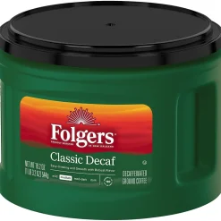 Folgers Classic Decaf Roast Ground Coffee, Medium Roast, 19.2 oz. (SMU30406)