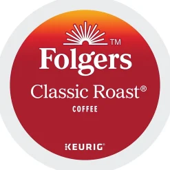 Folgers Classic Roast Coffee, Medium Roast, 0.28 oz. Keurig® K-Cup® Pods, 24/Box (6685)