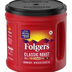 Folgers Classic Roast Ground Coffee, Medium Roast, 25.9 oz., 6/Carton (2550030407CT)
