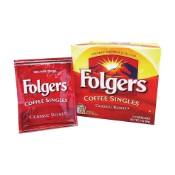 Folgers Coffee Singles Classic Roast Bags, Medium Roast, 19/Box (29764)