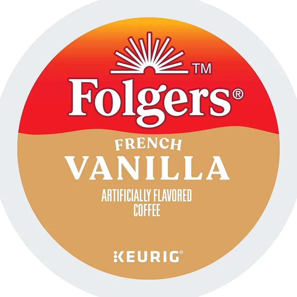 Folgers French Vanilla Coffee, Medium Roast, 0.31 oz. Keurig® K-Cup® Pods, 24/Box (6661)