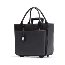 Florence Faux Leather Tote Bag, Black (FLORLRT-01)<Francine Collection Outlet