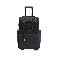 Florence Faux Leather Tote Bag, Black (FLORLRT-01)<Francine Collection Outlet