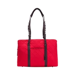 No. 5 Classic Red Quilted Nylon Laptop Tote (FFTRENO5)<Francine Collection Clearance