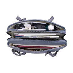 No. 5 Classic Gray Quilted Nylon Laptop Tote (FFTGYNO5)<Francine Collection Online