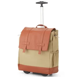 Francine Collection s 15" Laptop Rolling Wheels Up Backpack, Tan (BKBUDGRL_SM-OLI)