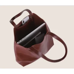 s Made Easy 15.6 Leather Laptop Tote, Brown (FCTBRMADE)<Francine Collection Outlet