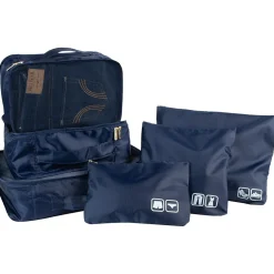 6-Piece Fabric Travel Pouch Set, Water Resistant, Midnight (27105-MIDNIGHT)<G Force Outlet