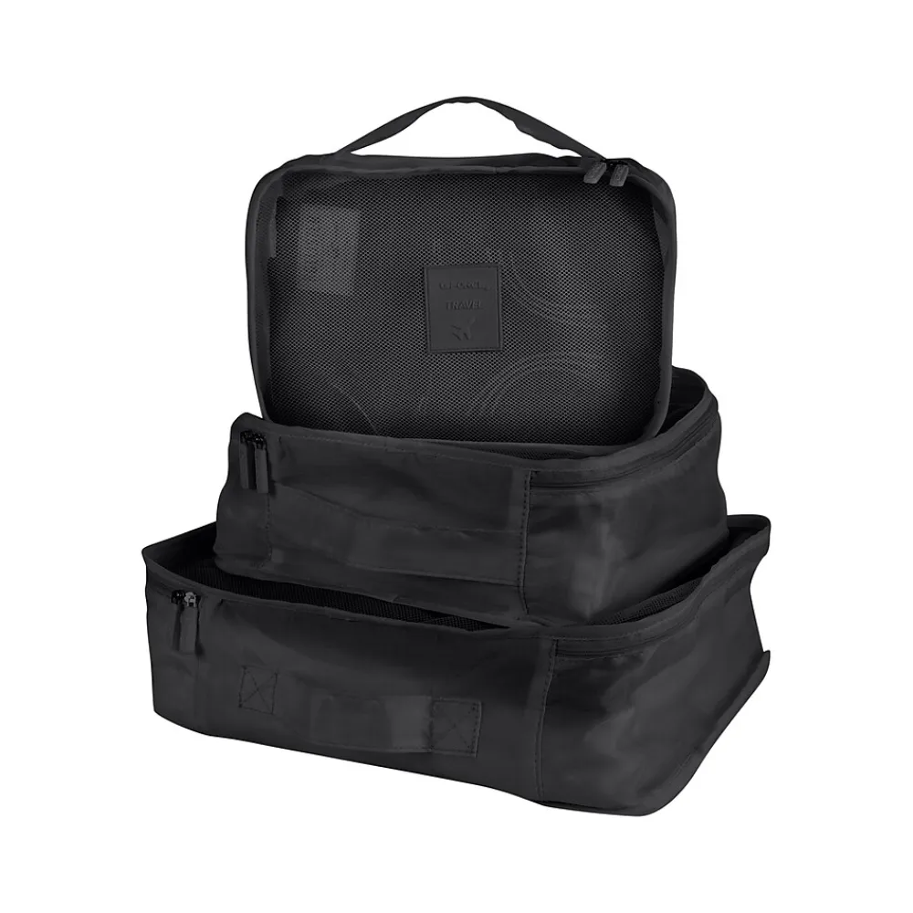 6-Piece Fabric Travel Pouch Set, Water Resistant, Black (27105-BLACK)<G Force Best