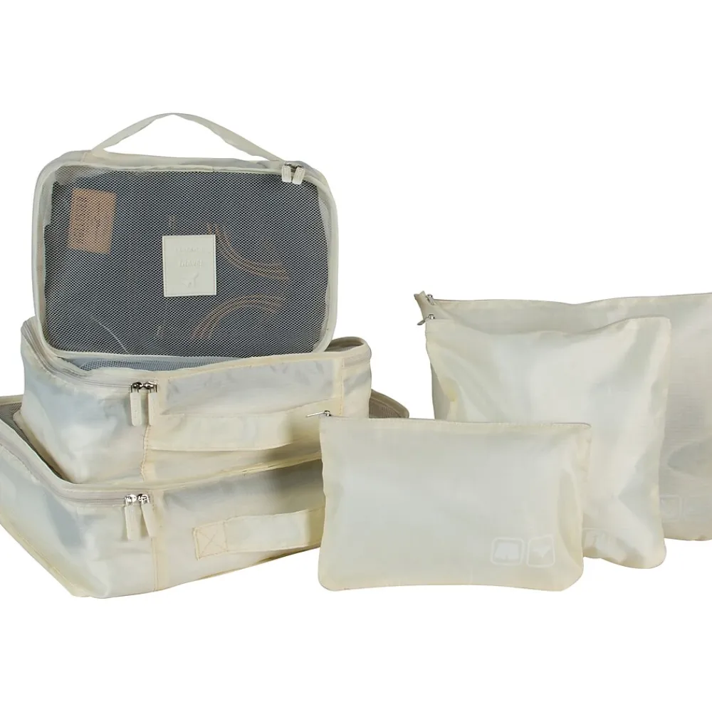 6-Piece Fabric Travel Pouch Set, Water Resistant, Cashmere (27105-CASHMERE)<G Force New