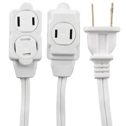 GE 12' Extension Cord, 3-Outlet, White (JAS51954)