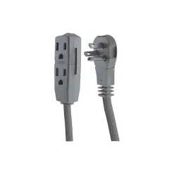 GE 3 Outlet Power Strip, Gray (50552/43027)