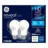 GE Reveal 8 Watt Warm White LED neral-Purpose Bulb, 2/Pack (93129441)