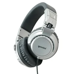 Professional Over-Ear DJ Headphones, Silver (DJX-500)<Gemini Outlet