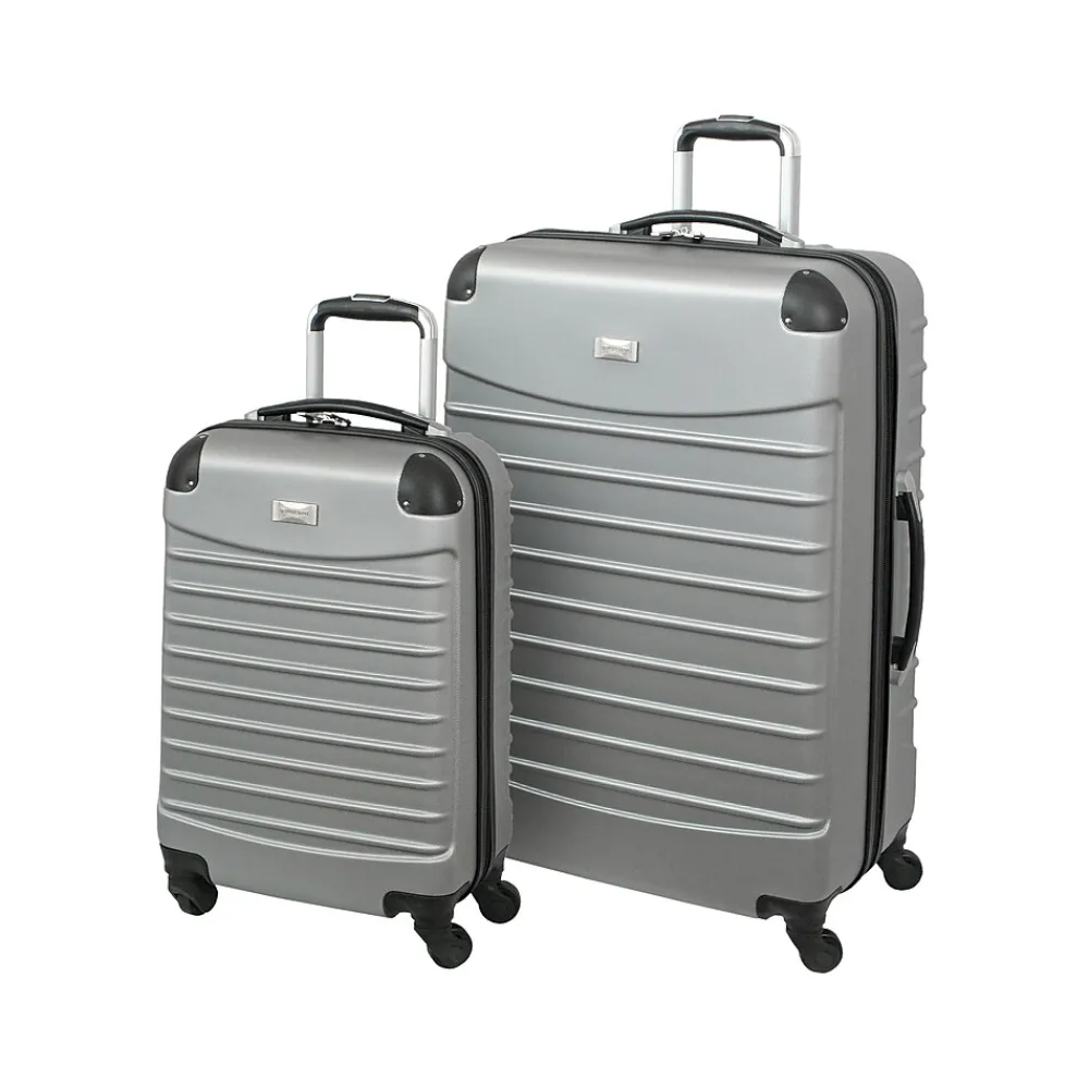 2-Piece Hardside Spinner Luggage Set, Silver (GB2758-2)<Geoffrey Beene