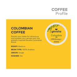 Gevalia Colombia Coffee Keurig K-Cup Pods, Medium Roast, 96/Box (5304CT)
