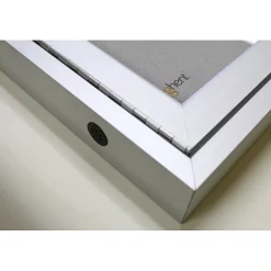 Bulletin*Ghent 4' H x 8' W Enclosed Vinyl Bulletin Board with Satin Frame, 3 Door, Silver (PA34896VX-193)