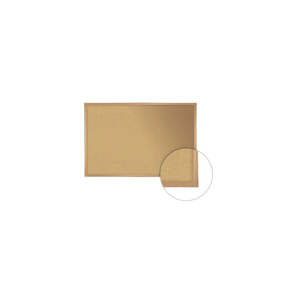 Bulletin*Ghent 3' H x 5' W Natural Cork Bulletin Board with Wood Frame (WK35)