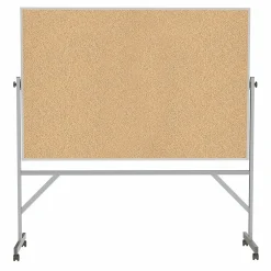 Bulletin*Ghent 4' H x 6' W Reversible Cork Bulletin Board with Aluminum Frame (ARKK46)