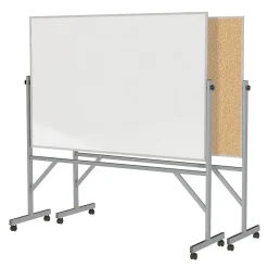 Bulletin*Ghent 4' H x 6' W Reversible Cork Bulletin Board/Whiteboard with Aluminum Frame (ARMK46)