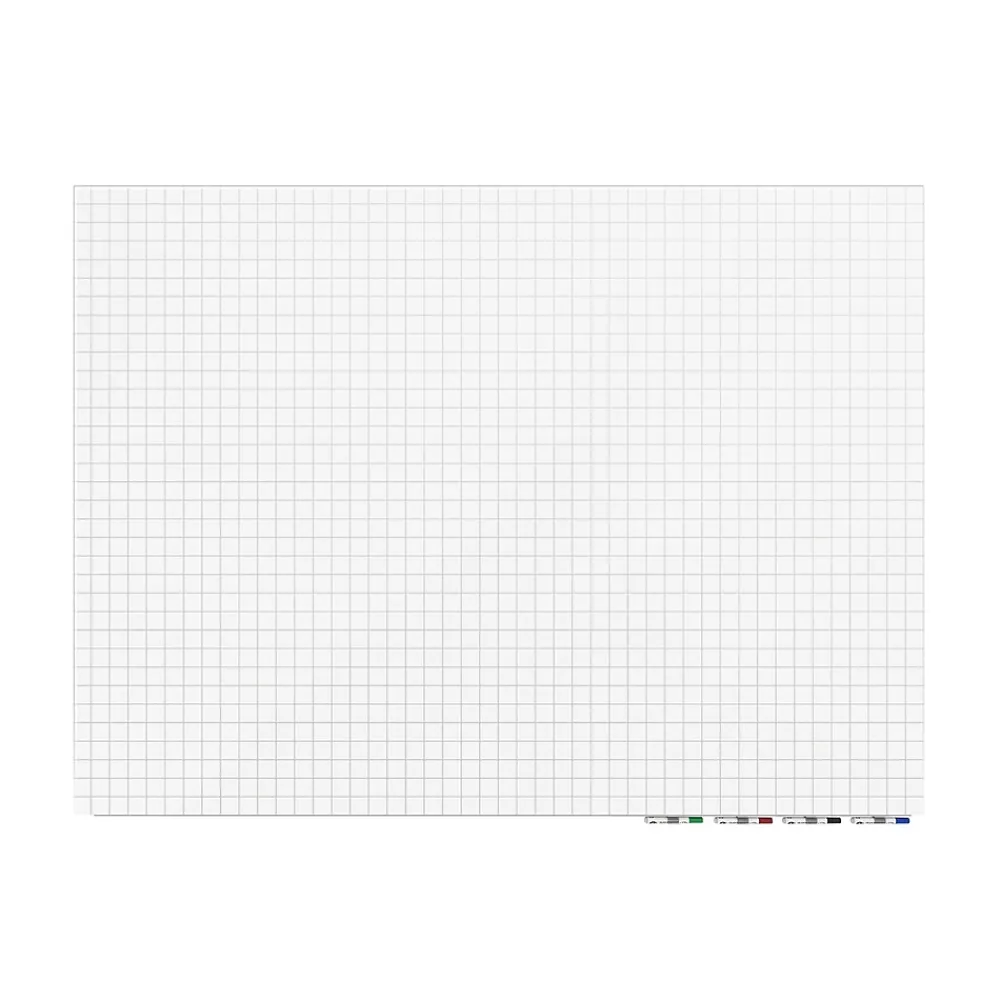 Dry Erase*Ghent Aria Grid Glass Dry-Erase Whiteboard, 2'H x 3'W (GRPARIASN21G-23)