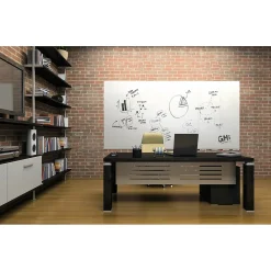 Dry Erase*Ghent Aria Low Profile Glass Whiteboard, 4'H x 5'W, White (ARIASN45WH)