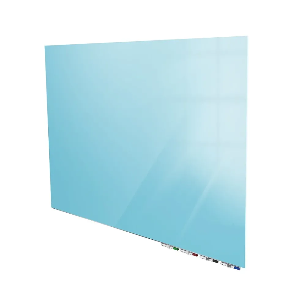 Dry Erase*Ghent Aria Low Profile Magnetic Glass Whiteboard, 4'H x 8'W, Blue (ARIASM48BE)