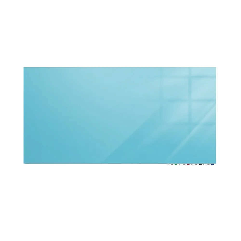 Dry Erase*Ghent Aria Low Profile Magnetic Glass Whiteboard, 4'H x 8'W, Blue (ARIASM48BE)