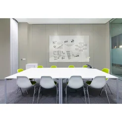 Dry Erase*Ghent Harmony Frosted Glass Whiteboard with Radius Corners, 4'H x 8'W (HMYRN48FR)