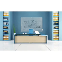 Dry Erase*Ghent Harmony Frosted Glass Whiteboard with Radius Corners, 4'H x 8'W (HMYRN48FR)