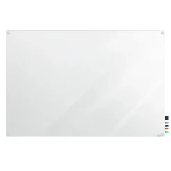 Dry Erase*Ghent Harmony 4'H x 8'W Magnetic Glass Whiteboard with Square Corners, White (HMYSM48WH)