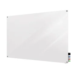 Dry Erase*Ghent Harmony Magnetic Glass Whiteboard with Square Corners, 4'H x 5'W, White (HMYSM45WH)