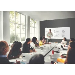 Dry Erase*Ghent Harmony Magnetic Glass Whiteboard with Square Corners, 4'H x 5'W, White (HMYSM45WH)