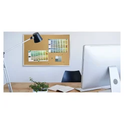 Bulletin*Ghent Traditional Cork Bulletin Board, Aluminum Frame, 4' x 3' (1334-1)