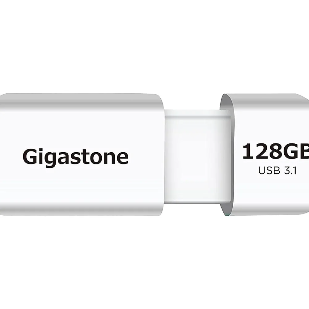 Hot Gigastone 128GB USB 3.1 Type-A Flash Drive, White (GS-U3128GBWH-BC)