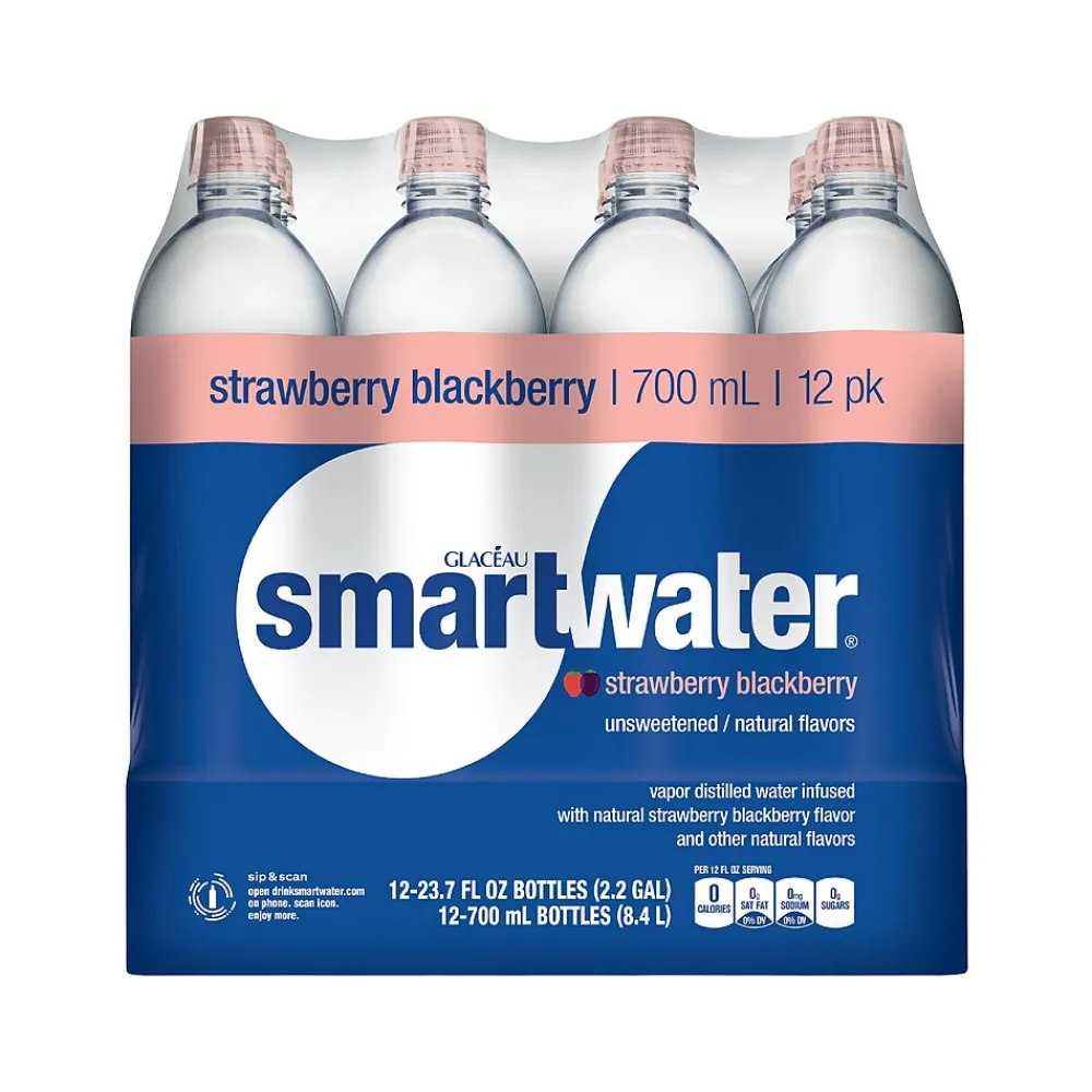 Glaceau Smartwater Flavored Water, 23.7 Oz., 12/Pack (157196)