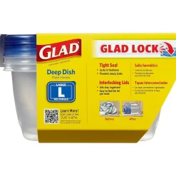 Glad ® Deep Dish Containers, 64 Oz., 3/Pack (70045)