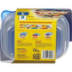 Glad ® Deep Dish Containers, 64 Oz., 3/Pack (70045)