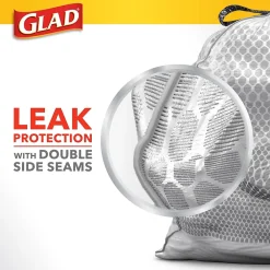 ForceFlex Tall 13 Gallon Kitchen Drawstring Trash Bags, White, 120/Box (78939)<Glad Best