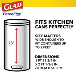 ForceFlex Tall Kitchen Drawstring Trash Bags, 13 Gallon, White, Gain Original scent, 80/Box (78750)<Glad Online