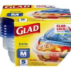 Glad Home Collection Containers, 25 Oz., 5/Pack (79067)