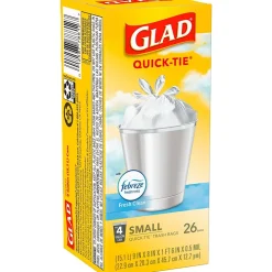 OdorShield 4 Gallon Kitchen Trash Bags,Fresh Clean, 26/Box (78812)<Glad Discount