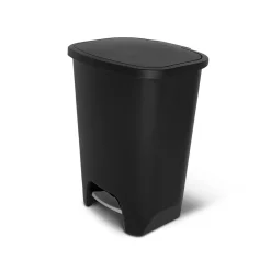 Plastic Step Trash Can, 20-Gallon, Black (GLD-74230-1)<Glad Outlet